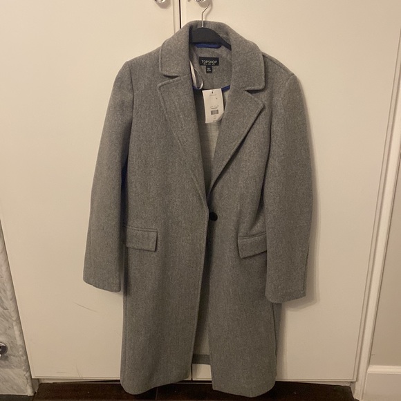 Topshop Jackets & Blazers - Light gray Topshop coat, like new